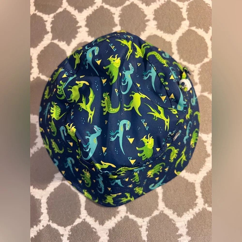 Kids Dinosaur Sun Hat - Blue and Green
